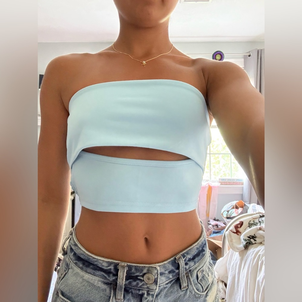 Shein Blue Crop Top